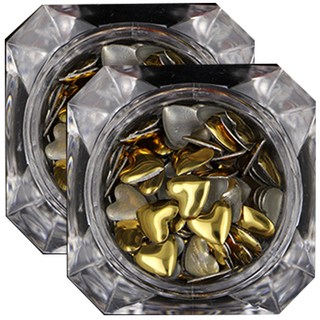 ECODY 美甲裝飾專用寶石 愛心款 6mm, 金子, 2件
