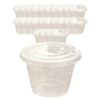 9oz 디저트컵 + 평면 막힘 뚜껑 9.2 x 6.5 cm, 25개, 1개