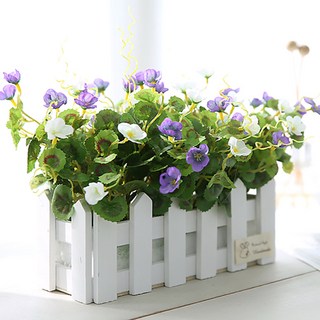 幸福村 常春藤籬笆人造花盆栽, 1個, 紫色