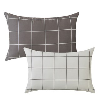 ECONY HOUSE 線條格紋枕頭套 2入