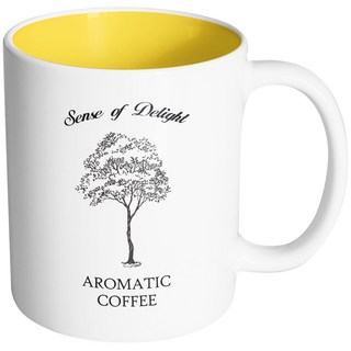 HAND-FACTORY 城市素描樹馬克杯, 1個, 黃色