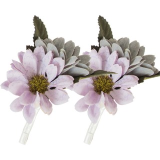 THE FLOWERMARKET 純淨雛菊人造胸花 2入, 紫羅蘭色