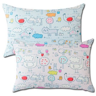 ECONY HOUSE Hello Bay 枕頭套 2件 + 枕芯 2件, 藍色, 粉紅色