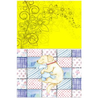 로엠디자인 실리콘 식탁매트 2p세트, 꽃향기(노랑) + 낮잠, 385 x 285 mm, 1개