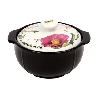 로얄에식스 대장미 내열냄비 2호, 15.3cm, 블랙, 1개
