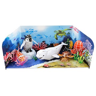 뜯어만드는세상 첨벙첨벙 바다친구들 입체퍼즐, 80피스, 혼합색상, 1개