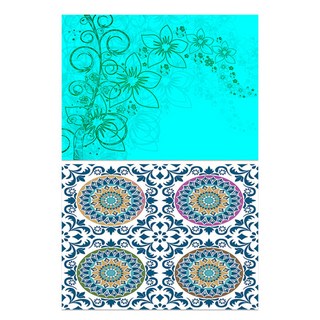 로엠디자인 실리콘 식탁매트 세트, 꽃향기(민트), 황홀, 385 x 285 mm, 2개