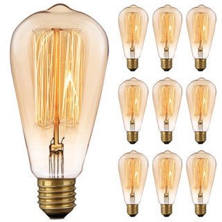cityo 復古燈絲燈泡 ST64 YG-DP12-65NC 65W 10入, 黃光, 10個