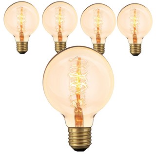cityo 復古燈絲燈泡 G80 60W 5入, 黃光