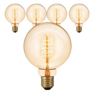 cityo 復古燈絲燈泡 G95 60W 5入, 黃光