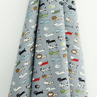 해피툴 멋쟁이고양이친구들 원단, 블루그레이, 1개