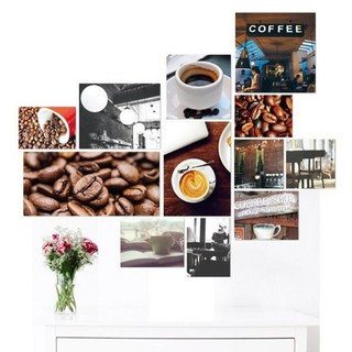 MISO eYe 無需釘釘子的一杯咖啡版畫相框 12入 + 雙面膠, 混合顏色