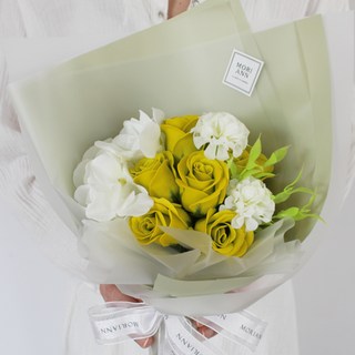 MORIANN 可愛繡球香皂花束, 綠色