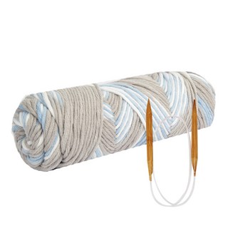 DIY針織棉線 4入+編織棒針 7mm+設計圖案, 74陶瓷風暴, 1套