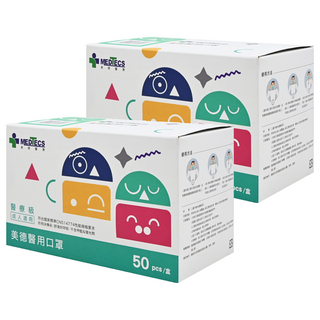 MEDTECS 美德醫療 成人醫用口罩, 分享綠, 50片, 2盒