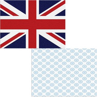 벨라 실리콘 식탁매트 2p 블루플라워패턴 세트, 블루플라워패턴, 영국국기, 385 x 285 mm