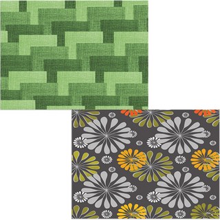 벨라 실리콘 식탁매트 2p 꽃패턴 세트, 꽃패턴, 칠교패턴(7), 385 x 285 mm, 2개