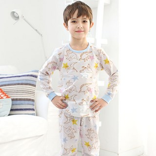 bonumam 男童9分袖睡衣褲套裝 星星恐龍圖案