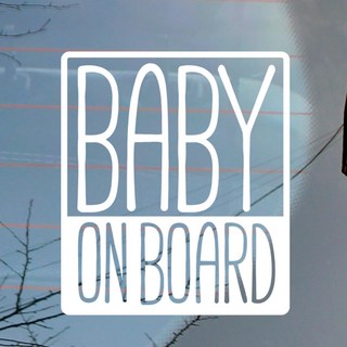Mungkiwoldeu 汽車貼紙 方形 baby on board, 1個, 反光紙