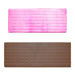 아레스 주방매트 사각 연핑크 + 원형, 브라운