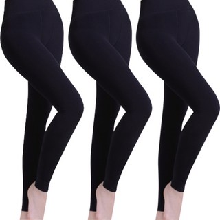 DOSSY 女用運動刷毛無腳緊身褲 3件組