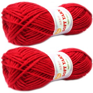 행복뜨기 소프트얀 뜨개실, 362빨강, 2개