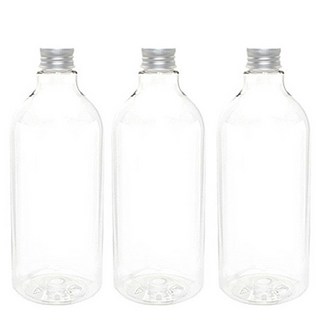 瓶子 Wholesale.com DN1000 透明飲料容器鋁銀蓋, 1L, 3個