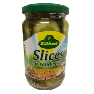 Kuhne 冠利 三明治用切片酸黃瓜, 330g, 1個
