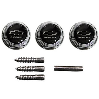 Cartem 雪佛蘭原廠車牌螺絲組 附品牌蓋, 單一顏色, 1組