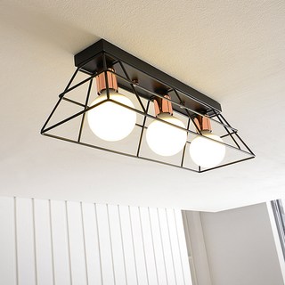 투플레이스 루스 주방 3등 팬던트조명, 블랙