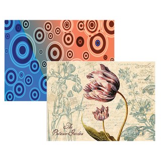 벨라 실리콘 식탁매트 동그라미 2 세트, 동그라미 2, 보타닉 가든, 385 x 285 mm