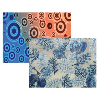 벨라 실리콘 식탁매트 동그라미 2 세트, 동그라미 2, 잎사귀, 385 x 285 mm