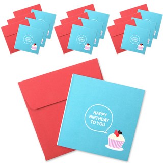 투영디자인 미니축하카드 10p + 봉투 10p, 컵케익