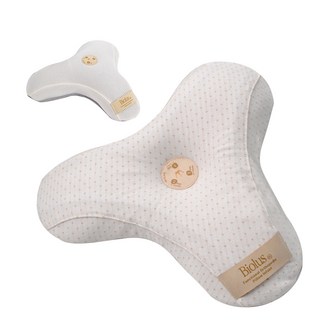 alpremio 第3階段幼兒園點防扁頭枕+網狀枕套, 白色