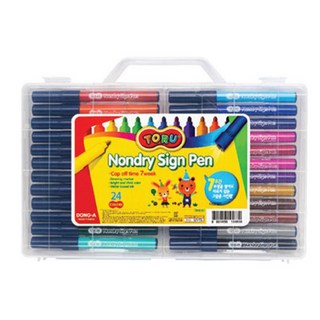 동아 토루 논드라이 사인펜 24색, 단품, 1세트