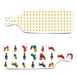 Loem 設計款俄羅斯娃娃上菜用雙面砧板, 俄羅斯娃娃, 圓形圖案 粉黃色, 1個