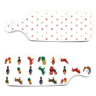 Loem 設計款俄羅斯娃娃上菜用雙面砧板, 俄羅斯娃娃, 杏黃色三角圖案, 1個