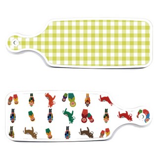 Loem 設計款俄羅斯娃娃上菜用雙面砧板, 俄羅斯娃娃, 格紋 粉嫩綠色, 1個