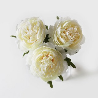 BLOOMING&ME 牡丹人造花束 3入, 白色的
