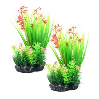 MOBYDICK 水族箱用紅色人造蘭花 0946, 2個