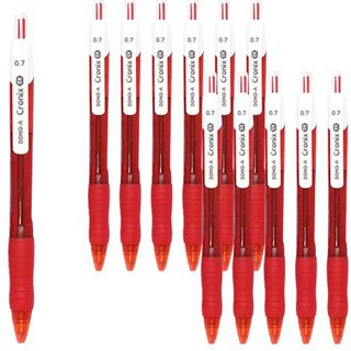 DONG-A Cronix DX 原子筆 0.7mm, 紅色, 12入