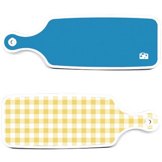 로엠디자인 서빙도마 보드 2p 세트, 체크파스텔옐로우 + 스카이블루, 1세트