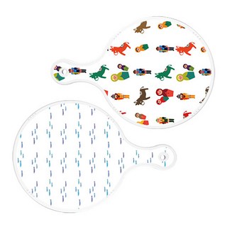 Roem Design 圓形上菜砧板 俄羅斯娃娃 2件套組, 俄羅斯娃娃, 粉彩魚群, 1套