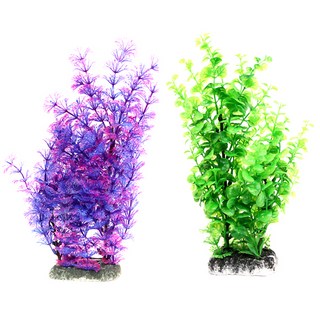 FIVEOCEANS 仿真水草 紫色+綠色 2件組, 混色, 1組