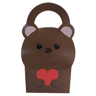 TINA PICNIC 可愛手提動物盒 熊 大, 棕色, 10個
