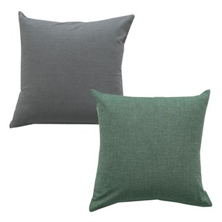 ECONY HOUSE 靠墊套 2入+靠墊棉芯 2入, 灰色, 深綠色