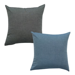 ECONY HOUSE 靠墊套 2入+靠墊棉芯 2入, 木炭, 藍色