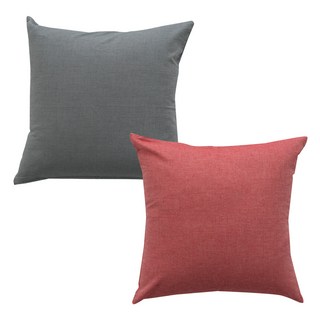 ECONY HOUSE 靠墊套 2入+靠墊棉芯 2入, 灰色,紅色