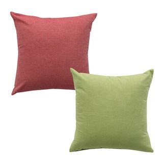 ECONY HOUSE 靠墊套 2入+靠墊棉芯 2入, 紅色+淺綠色
