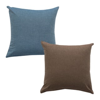 ECONY HOUSE 靠墊套 2入+靠墊棉芯 2入, 藍色, 棕色